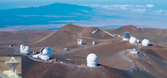 University of Hawaii picture of the observatories at the top of Mauna Kea