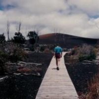 This walkway across the lava in Hawaii Volcanoes National Park is gone now